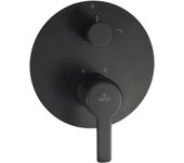 Grifo de ducha oculto ducha de mano/interruptor de lluvia latón galvanizado negro mate