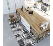 Tapetes de cocina de vinilo antideslizantes baldosas de cemento pizarra 50x240