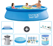 Paquete de piscina - intex - alrededor - 305x305x76 cm + accesorios a967