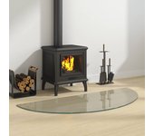 Placa de cristal semicircular para chimenea 1200x500 mm