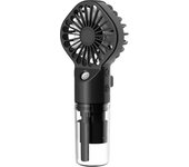 Ventilador de mano 2 en 1 con nebulizador, miniventilador con batería recargable usb-c, 4 velocidades ajustables (negro)