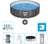 Paquete de piscina - bestway - alrededor - 427x427x107 cm + accesorios cb30