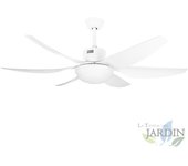 Ventilador de techo, 6 aspas abs, mando a distancia, luz led 3 tonos, 5 velocidades, temporizador