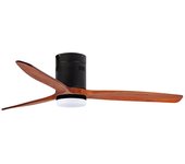 Ventilador de techo con luz led orgebozo | mando a distancia | silencioso | 3 aspas de madera de 132cm | modo invierno-verano