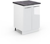 Vicco mueble bajo de cocina fame-line, blanco alto brillo, 60 cm , et antracita