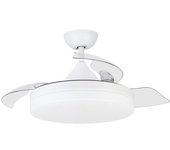 Ventilador de techo con luz led orgebozo | mando a distancia | silencioso | 3 aspas retráctiles de 105cm | modo invierno-verano