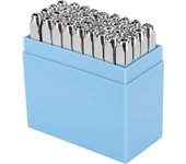 Juego de 36 sellos de letras de aleación de acero, herramienta de estampado artesanal de galvanoplastia de metal con caja de almacenamiento