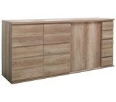 Buffet 3 puertas correderas romi - color roble cañón - 220 x 99 x 55 cm