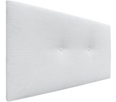 Dhome cabecero de pana liso con botones alta gama moderno cabezal tapizado cama lujo dormitorio acolchado (blanco, 105x60cm)
