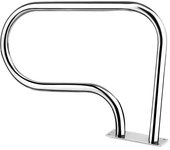 Escalera de piscina (81 x 57 cm, acero inoxidable 304, con placa de carga 200 kg, accesorios completos, interior y exterior, para piscina, plateado