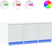 Mueble tv de madera compuesta blanca con led 97x34x40 cm