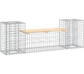 Banco jardín | banco de exterior | silla de jardín diseño gaviones madera maciza pino 183x41x60,5 cm cfw868749