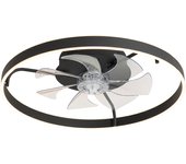 Ventilador de techo sin aspas pequeno negro 70 cm con led y mando a distancia - maddy - para el dormitorio