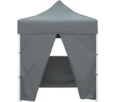 Carpa plegable profesional 4 paredes acero gris antracita 2x2 m