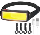 Linterna frontal led potente, recargable por usb, impermeable, 500 lúmenes, 2 unidades, luz de trabajo para casco, para camping.