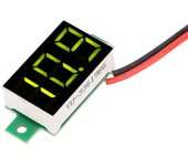 5 uds. mini voltímetro digital con tubo led verde, cc de 2,4 v, 30 v, 0,36 pulgadas, comprobador de voltaje de dos cables