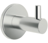 Percha simple para baño, acero inox s.304 anticorrosión, acabado cromo, incluye doble sistema de fijación (pegado / atornillado)