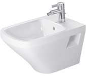 Duravit bidé de pared durastyle 54cm con rebosadero, con bancada de grifo, 1 agujero de grifo, 22821500001, color: blanco