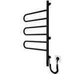 Radiador toallero eléctrico rotable mario tristar-i toallero eléctrico para baño bajo consumo acero inoxidable negro mate 80х44,5/5,5 cm 80w