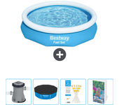 Paquete de piscina - bestway - alrededor - 305x305x66 cm + accesorios cb92