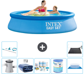 Paquete de piscina - intex - alrededor - 244x244x61 cm + accesorios a799