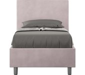 Cama indivudual con somier acolchada 90x190 microfibra lila adele