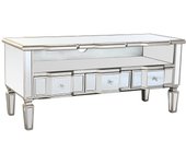 Mueble tv espejo mdf 112x45x50 plateado