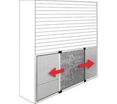 Mosquitera extensible para ventana effe alu bco ral 1013 fib vidrio/pvc cm 75/142 h.cm 50
