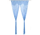 Vidaxl cortina de macramé algodón azul 140x240 cm