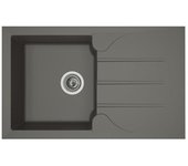 Stradour fregadero de cocina empotrado 1 recipiente + 1 escurridor aloa - resina - 81 x 50 cm - gris hormigón