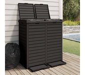 Vidaxl cubo de basura de exterior polipropileno negro 78x41x86 cm