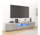 Mueble para tv con luces led gris hormigón 180x35x40 cm
