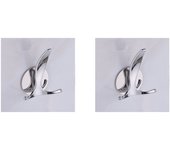 Paquete de 2 ganchos para batas y toallas, de acero inoxidable, para colgar sobre la puerta de baño y cocina, sin taladros.