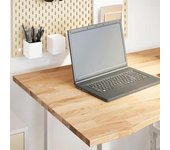 Tablero de escritorio rectangular de madera maciza de roble sin tratar