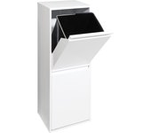Arregui basic cr201-b cubo de basura y reciclaje de acero de 2 cubos, mueble de reciclaje, 2 x 17 l (34 l), blanco