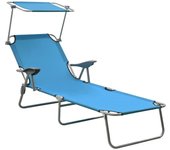 Tumbona con dosel azul acero