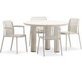 Set de comedor jardin redondo 4 plazas beige - petra & cora