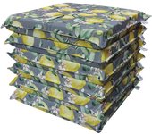 Juego de 6 cojines para silla de jardín con funda desenfundable en impresión digital doble cara 50x50x8 cm (lemon flower)