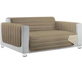 Funda sofà 2 plazas doble cara acolchado suave elegante tórtola