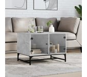 Maison exclusive - mesa de centro puertas de vidrio gris hormigón 68,5x50x50 cm