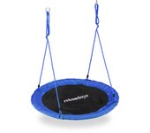 Relaxdays columpio jardín nido de altura ajustable para niños y adultos, hasta 100 kg, azul, ø 110 cm
