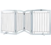 Vevor puerta independiente mascotas,32 pulgadas alto x 96.5 pulgadas ancho, puerta plegable perros 4 paneles,adaptable a pasillos anchos o delgados