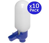 Pack 10 bebedero para palomas 0,5 litros plástico blanco | fácil de limpiar y ligero