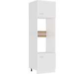 Mueble microondas blanco 60x57x207 cm madera contrachapada