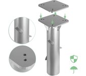 Barandilla de balcón base parasol placa de piso universal plata metal inoxidable