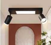Zmh foco de techo 2 llamas negro 3000k lámpara de techo para dormitorio pasillo