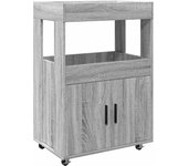 Carrito de bar madera de ingeniería gris sonoma 60x39,5x89 cm