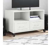 Vidaxl mueble para tv acero laminado en frío blanco 68x39x43,5 cm