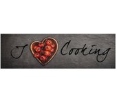 Alfombra de cocina | tapete para la cocina lavable terciopelo texto cooking 45x150 cm cfw65266