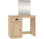 Tocador | mesa tocador | tocador de maquillaje espejo madera contrachapada roble sonoma 90x50x132,5cm cfw64746